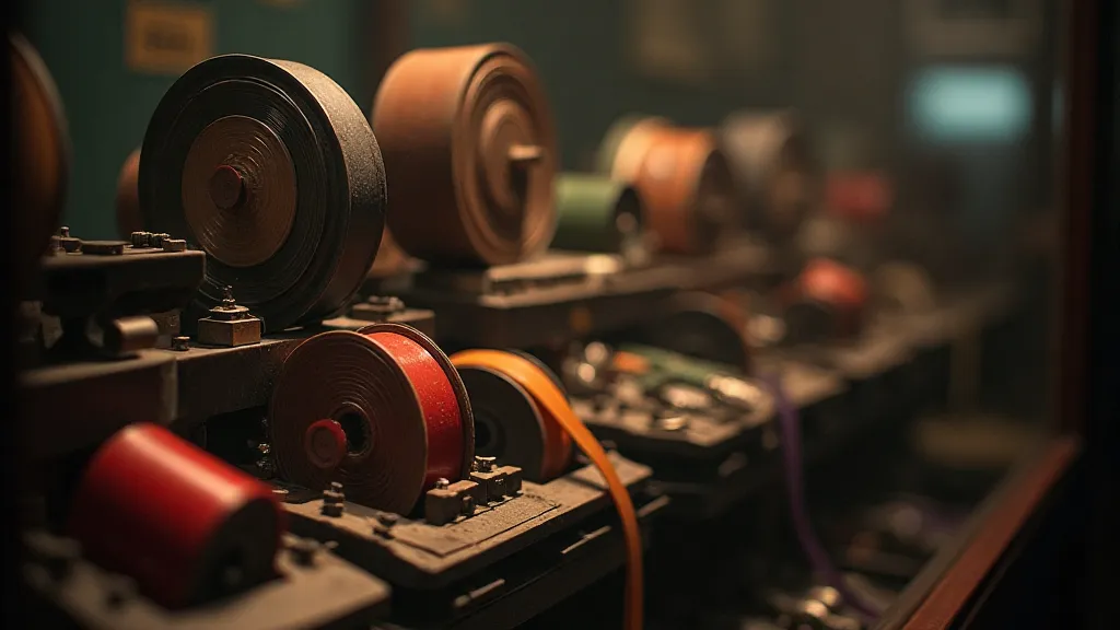 Display of antique typewriter ribbons