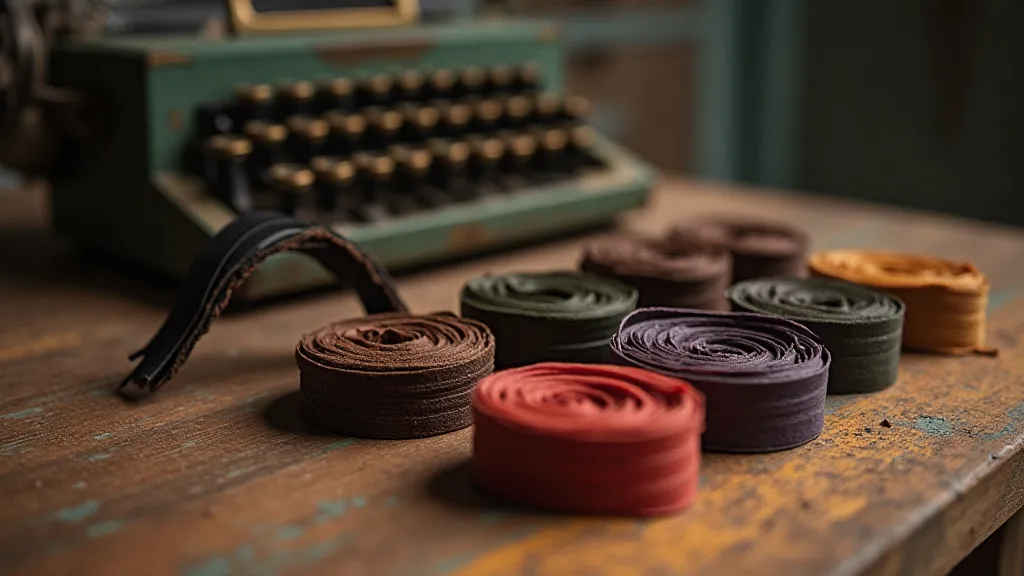 A collection of antique typewriter ribbons