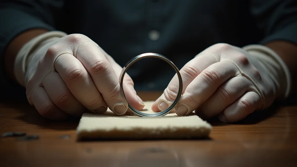 Careful examination of a vintage ribbon