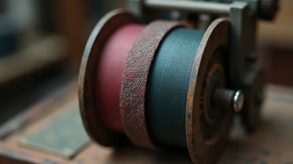 Antique typewriter ribbon with a unique color gradient