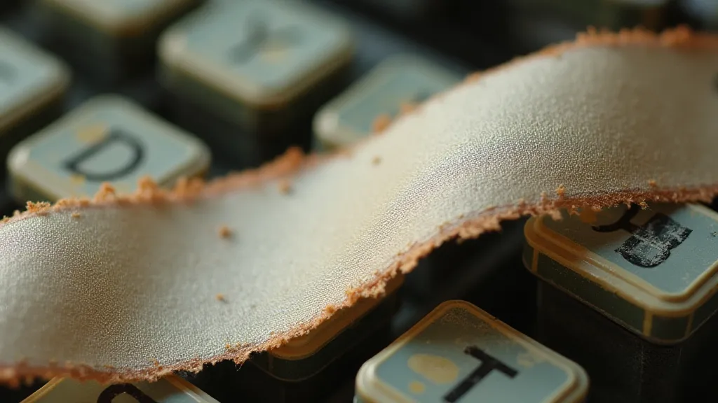 Close-up of typewriter ribbon texture