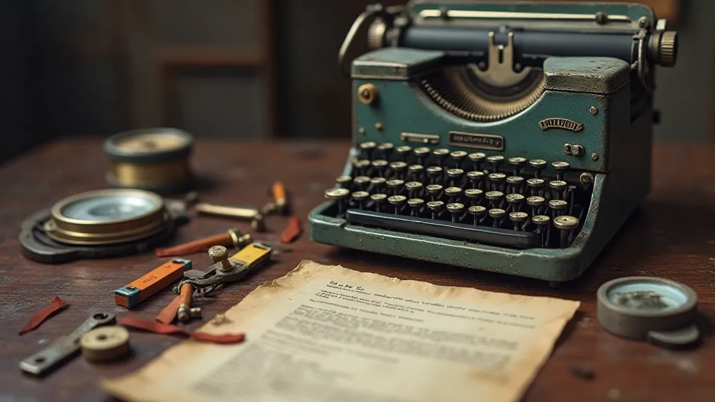 Typewriter collecting still life